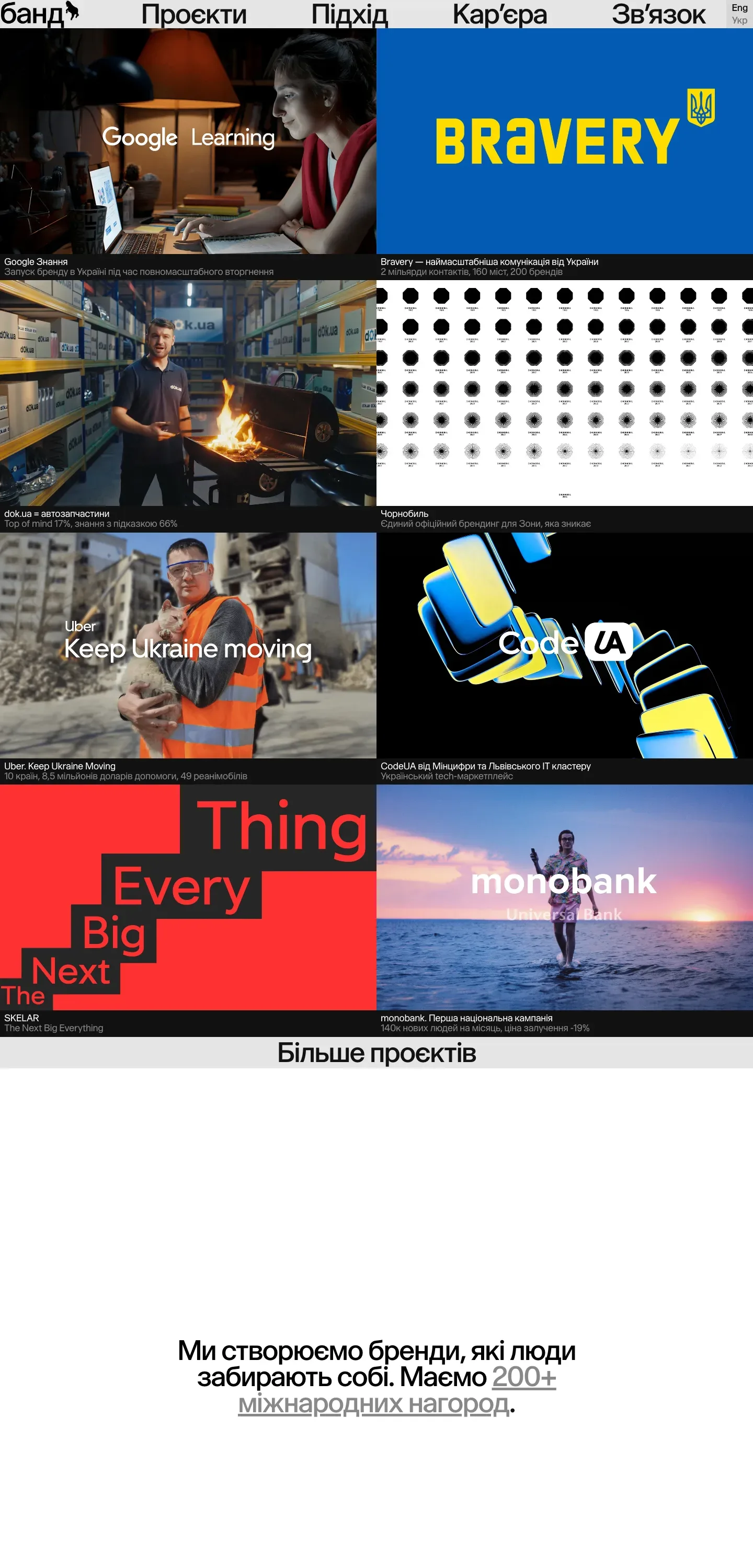 banda agency — початок сторінки